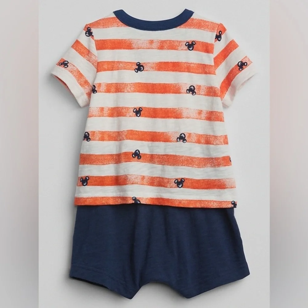 Baby GAP Disney Mickey Mouse 2-in-1 Romper Tee Shorts 3-6M